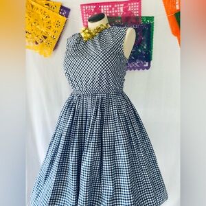 Gingham retro dress